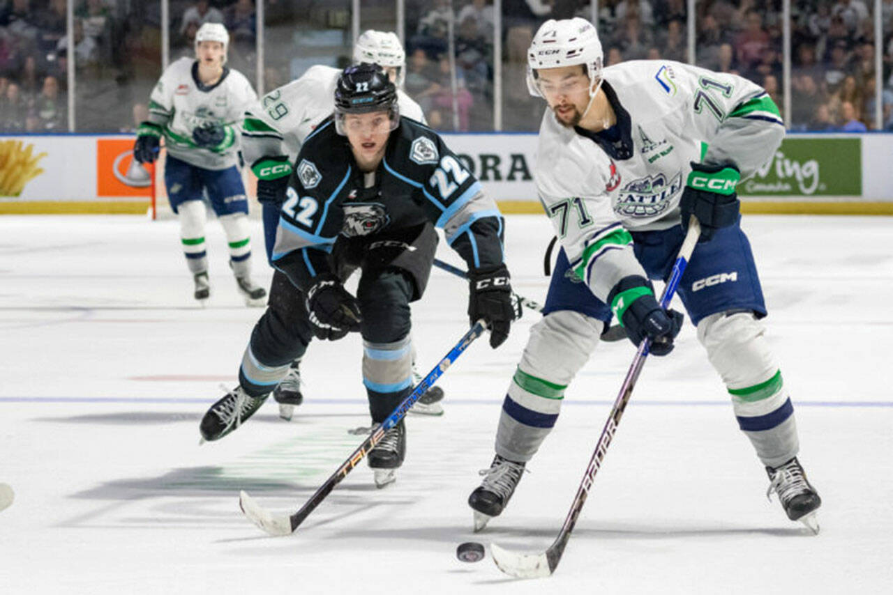Dylan Guenther leads the Seattle Thunderbirds in the playoffs with 28 points (16 goals, 12 assists). COURTESY PHOTO, Brian Liesse, Seattle Thunderbirds