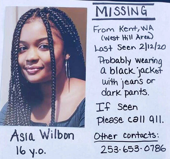 Kent Police are asking for the public’s help to find Asia Wilbon. COURTESY PHOTO, Kent Police