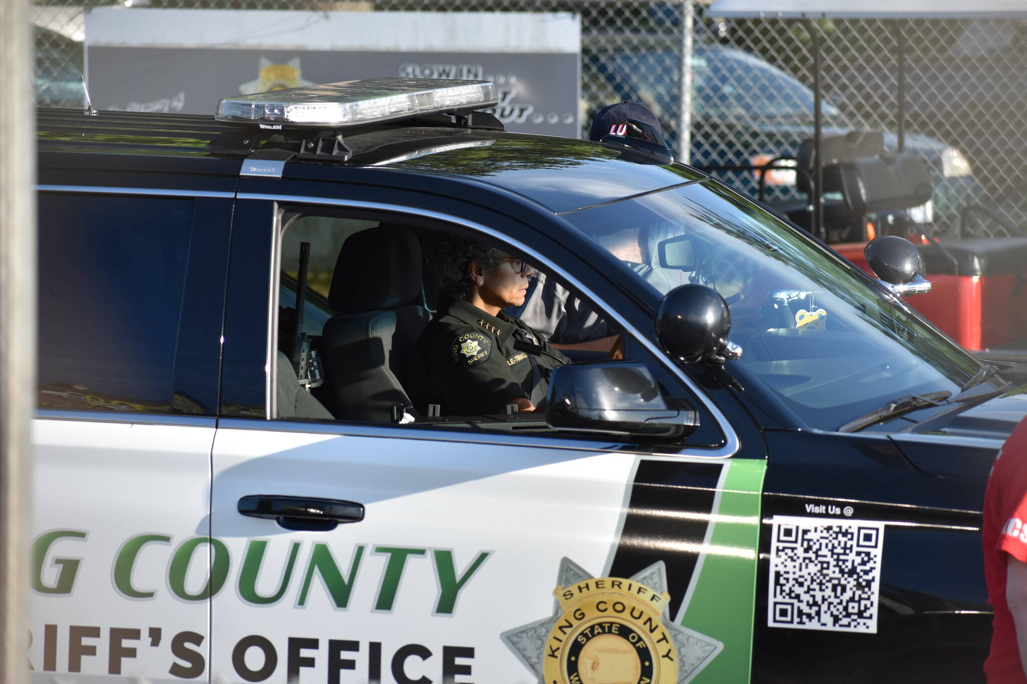 King County Sheriff Patti Cole-Tindall preps for her track debut. Ben Ray / The Reporter