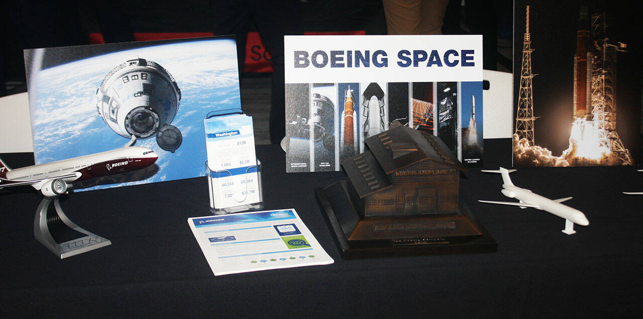 A Boeing display at the Space Summit. STEVE HUNTER, Kent Reporter
