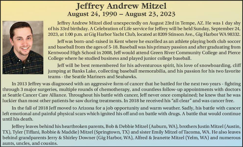 Jeffrey Andrew Mitzel | Obituary
