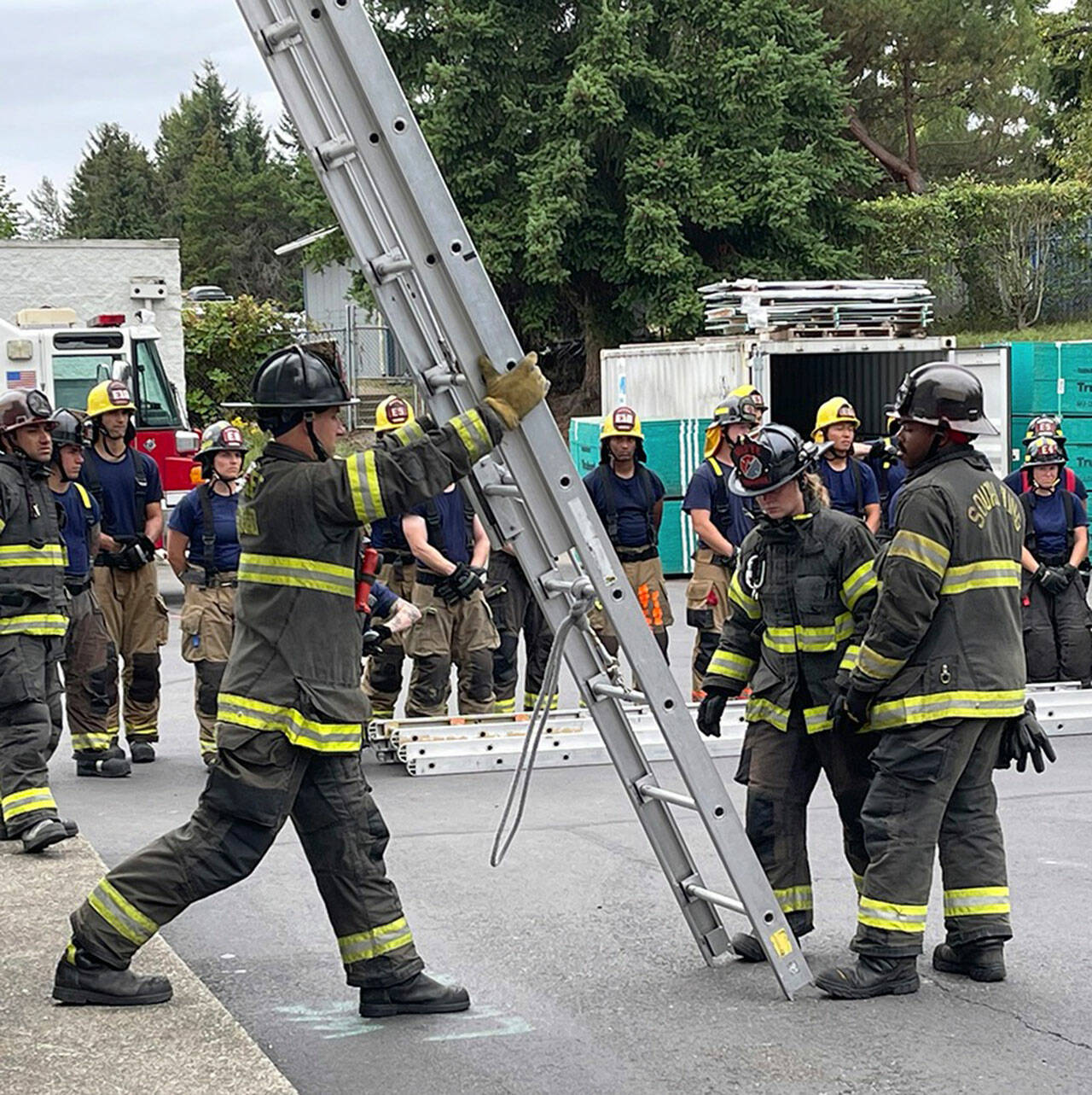 Firefighting recruits spend a lot of training with ladders. COURTESY PHOTO, Puget Sound Fire