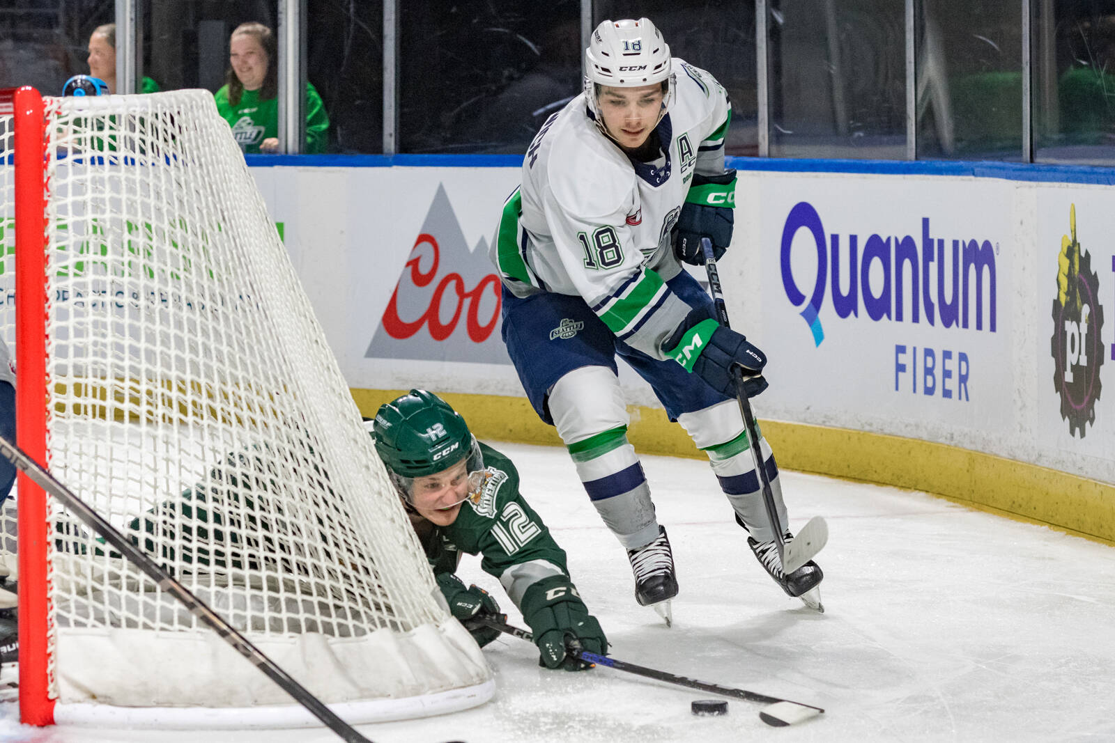 Seattle’s Sam Popowich, in preseason action against Everett, scored the winning goal in the Thunderbirds’ WHL season-opening 3-2 win Saturday, Sept. 23 at the Wenatchee Wild. COURTESY FILE PHOTO, Brian Liesse, Seattle Thunderbirds