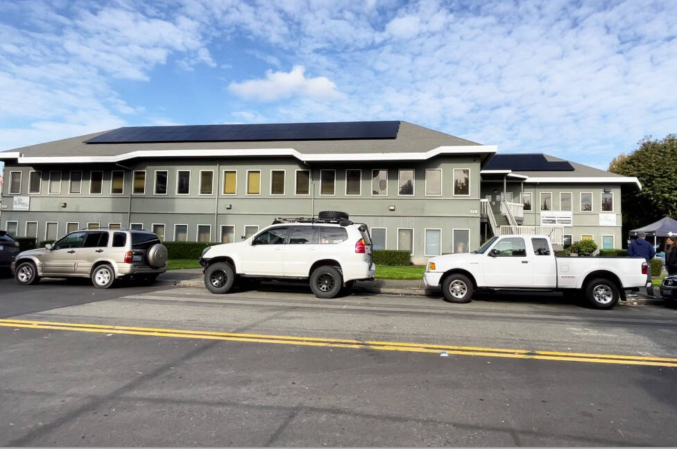 COURTESY PHOTO, PSE
A Puget Sound Energy grant of $96,375 paid for new solar panels at The Alliance Center, 515 W. Harrison St., in downtown Kent.