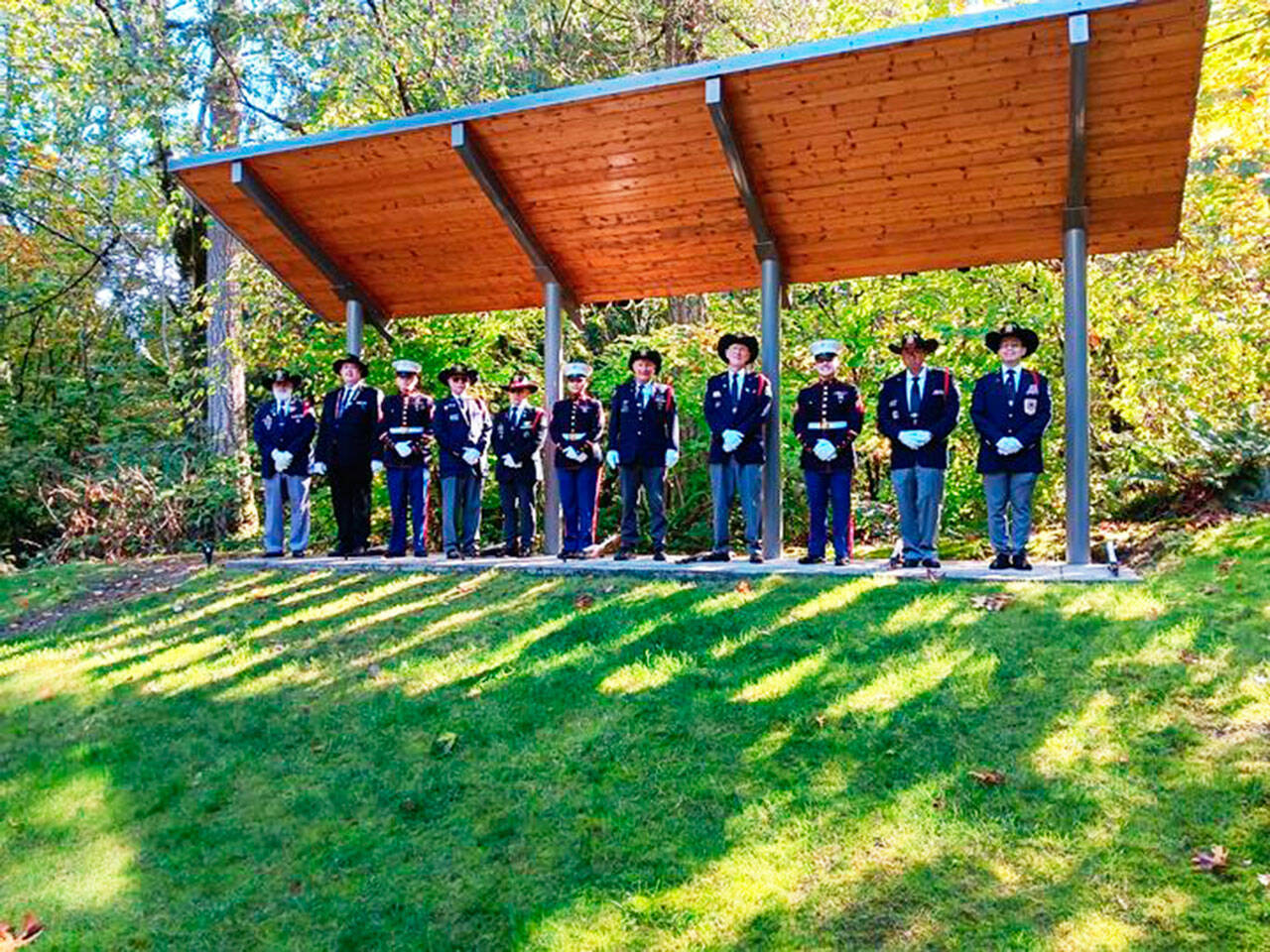 Kent VFW Post 6785’s Honor Guard at the Tahoma National Cemetery. COURTESY PHOTO, VFW Post 6785