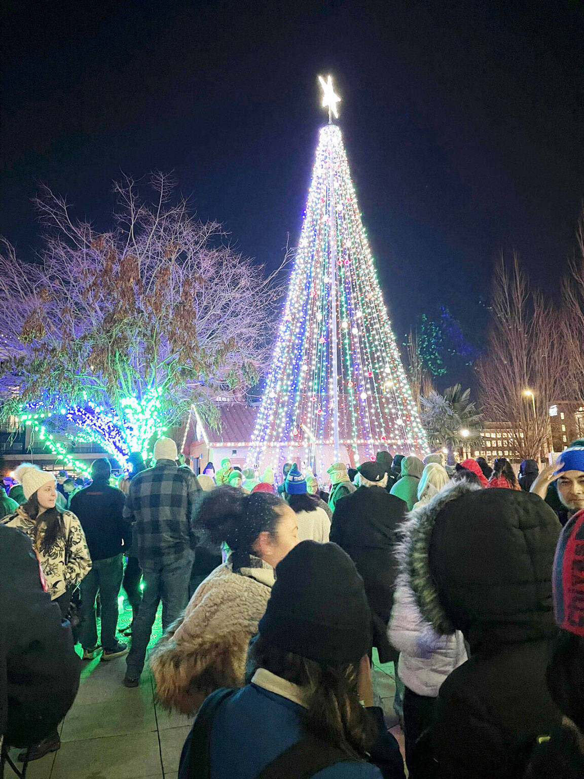 People attend the 2022 Winterfest and tree lighting at Town Square Plaza in downtown Kent. This year’s festival is 2 to 7 p.m. Saturday, Dec. 2. COURTESY PHOTO, City of Kent