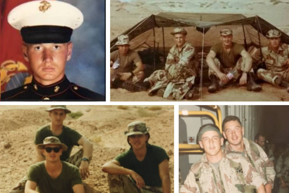 Robert Iddins and some of his fellow Marines during deployment. - Photos courtesy of Robert Iddins and Iddins Law Group in Kent.