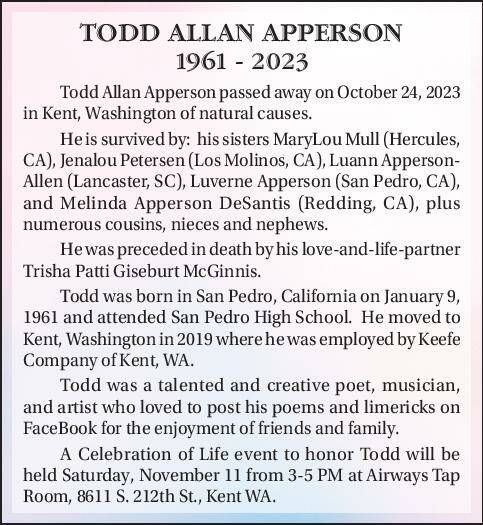 Todd Allan Apperson | Obituary