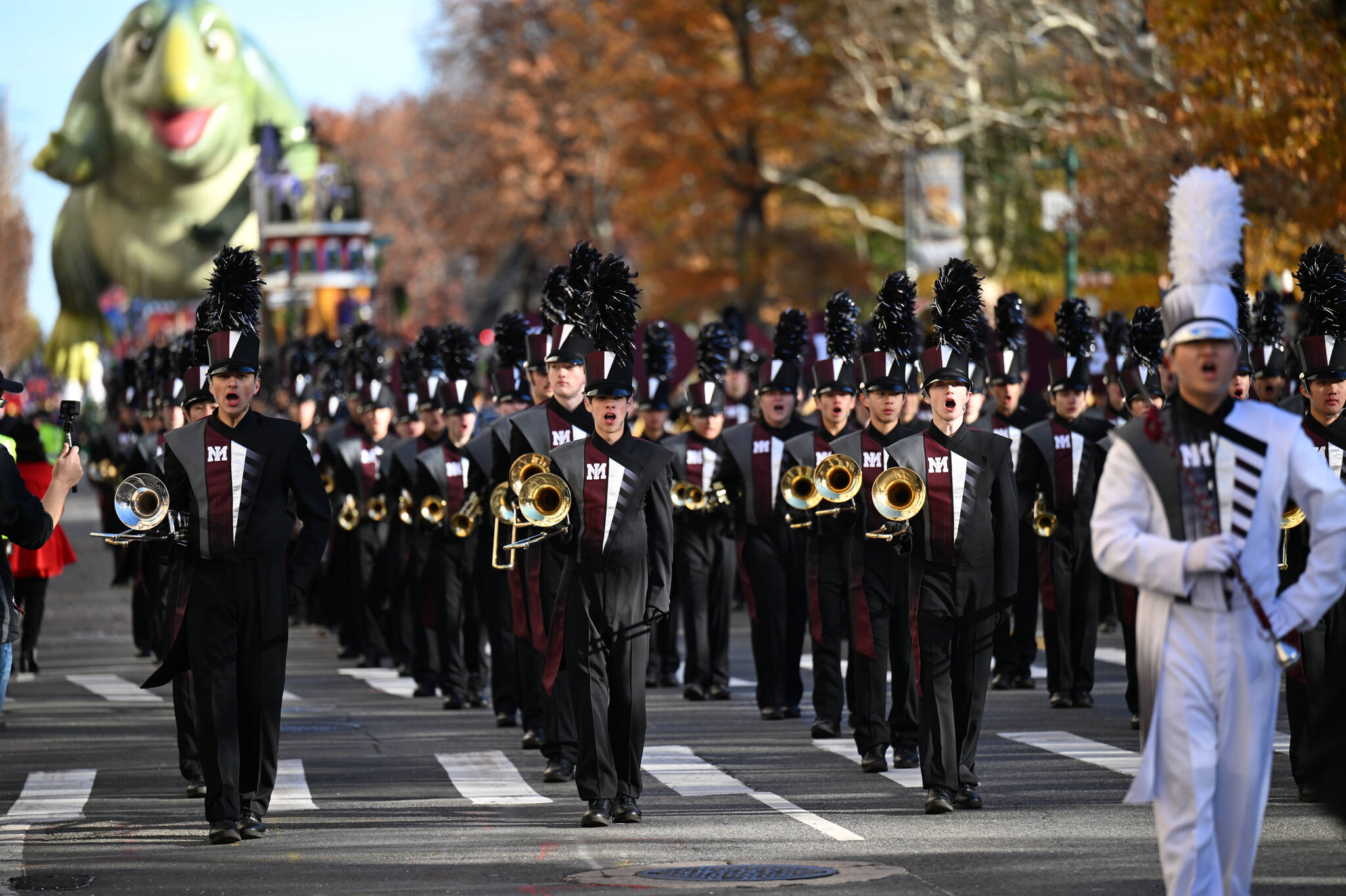 Mercer Island High School’s marching band hit the big time in the Big Apple by performing in the 97th Macy’s Thanksgiving Day Parade in New York City. The band also appeared on the Today Show on NBC to highlight its performance in the immense event. Photo courtesy of James Jantos