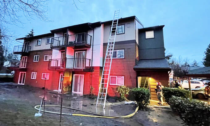 Fire started in a third-floor unit at The BLVD Apartments on Kent’s West Hill. COURTESY PHOTO, Puget Sound Fire