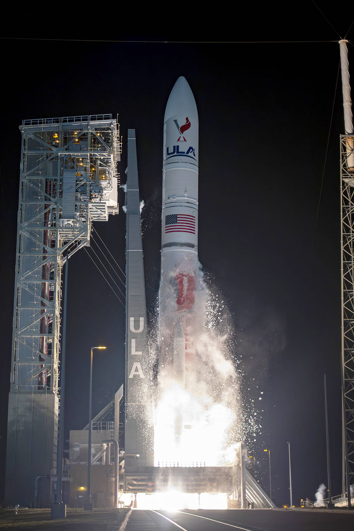A United Launch Alliance Vulcan rocket, with two engines built by Kent’s Blue Origin, lifts on Jan. 8 from Cape Canaveral Space Force Station in Florida. COURTESY PHOTO, NASA