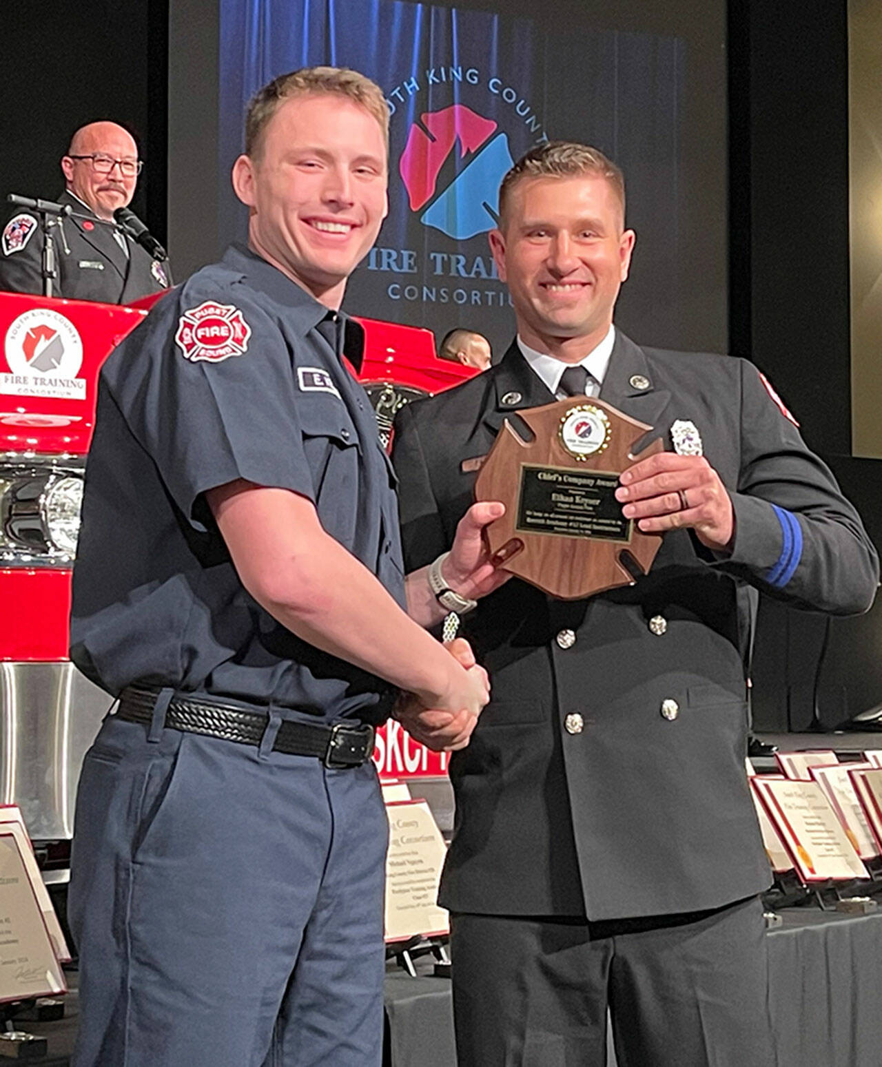 Ethan Keyser received a Chief's company award for his attitude, effort, performance and teamwork during the recruit academy. COURTESY PHOTO, Puget Sound Fire