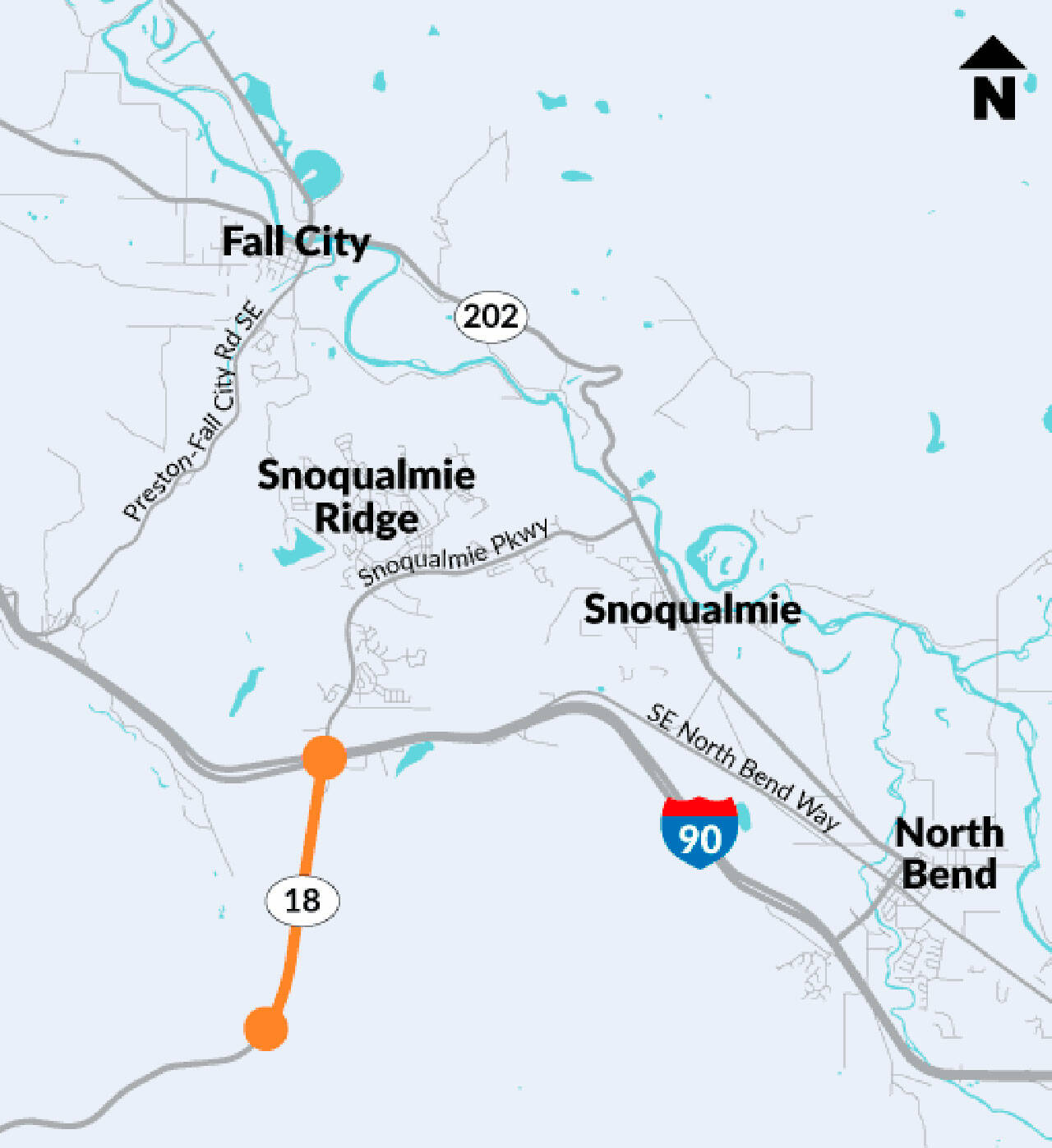 Lane closures are scheduled over the next two months for a portion of State Route 18 near Interstate 90. COURTESY GRAPHIC, Washington State Department of Transportation