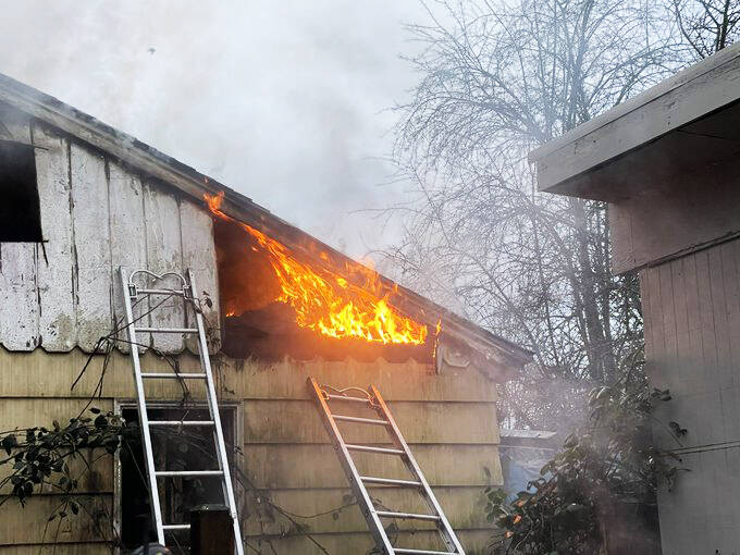 Firefighters responded Friday morning, Feb. 2 to a Kent house fire in the 100 block of Naden Avenue South. COURTESY PHOTO, Puget Sound Fire