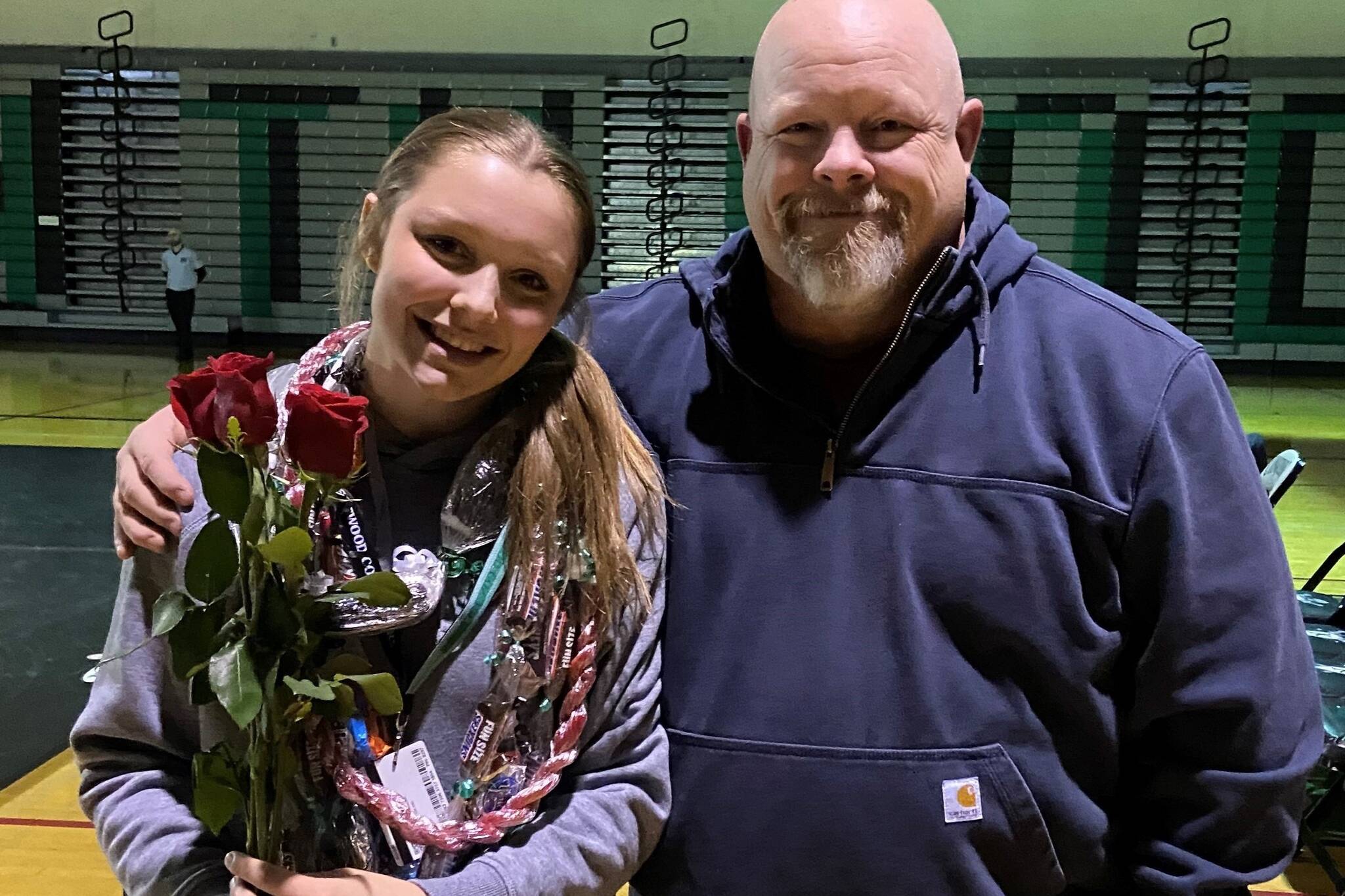 Kentwood High School’s Sarah Wright and her father, Dan Wright. Courtesy Photo