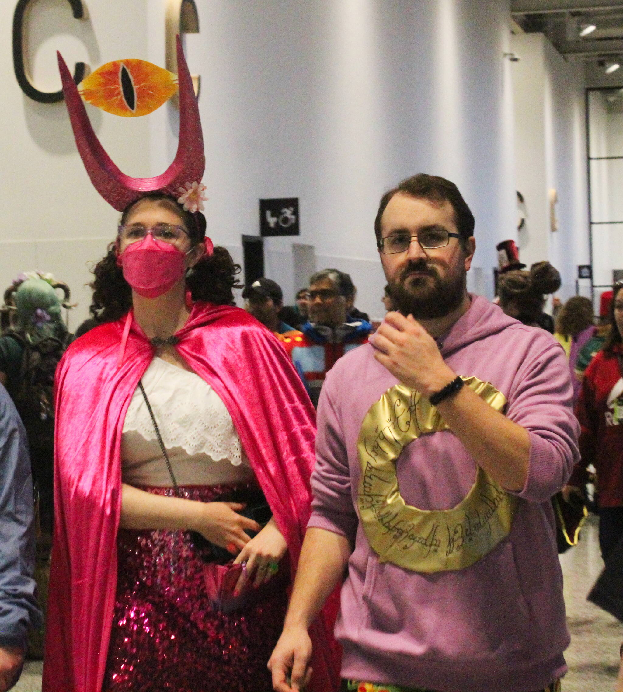 A pink-themed Eye of Sauron and The One Ring from “The Lord of the Ring” series made an appearance amongst the cosplayers at ECCC 2024. Photo by Bailey Jo Josie/Sound Publishing