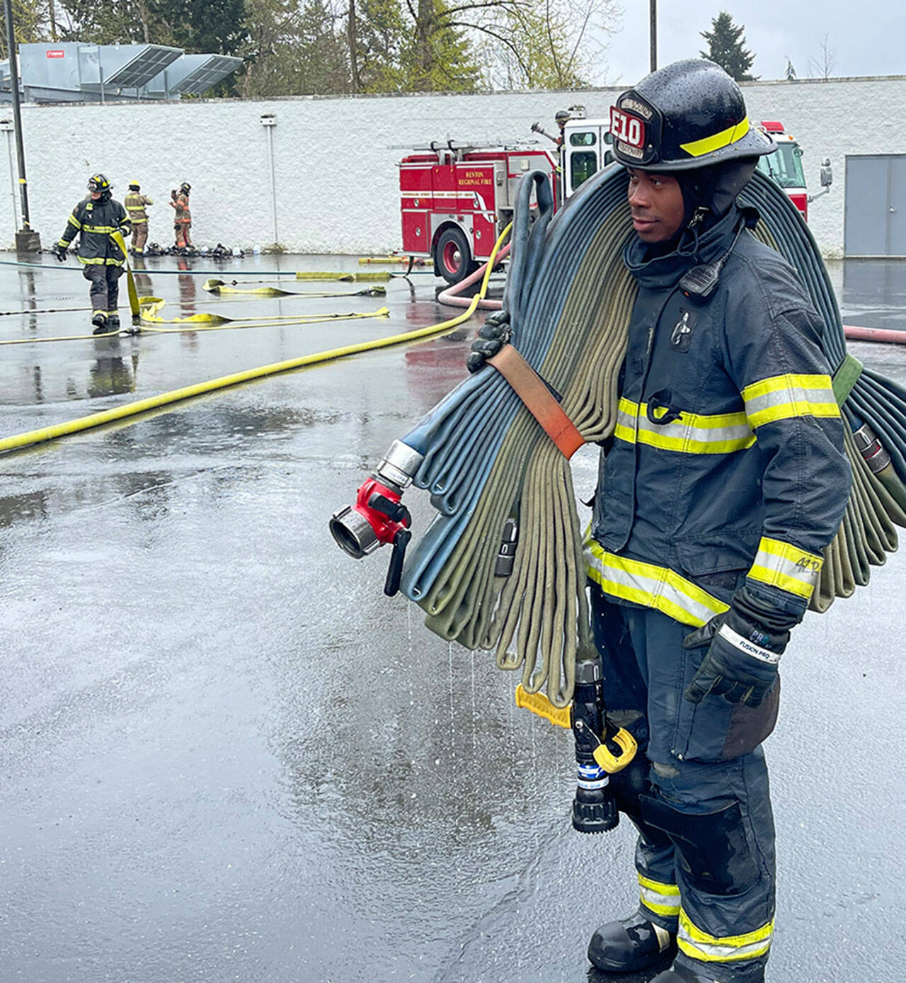 Puget Sound Fire recruit firefighter Gabriel Coleman at a recent training session. COURTESY PHOTO, Puget Sound Fire