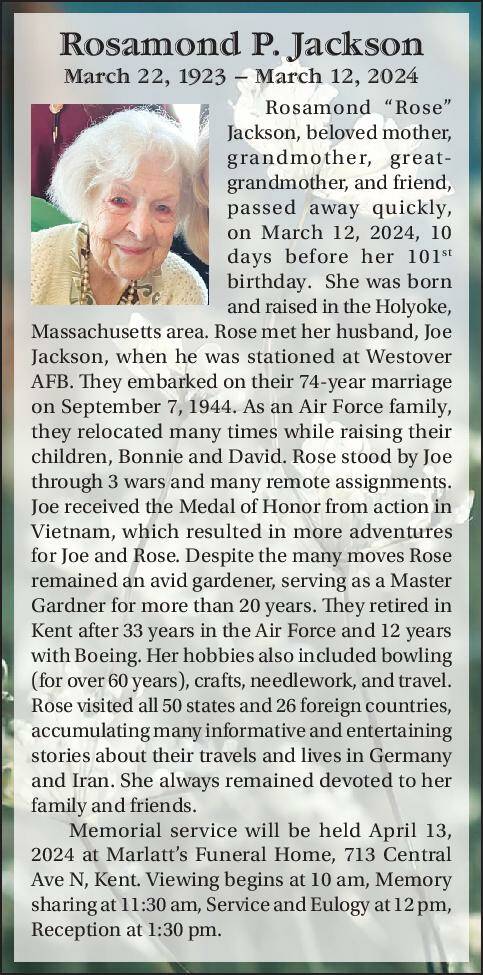 Rosamond P. Jackson | Obituary