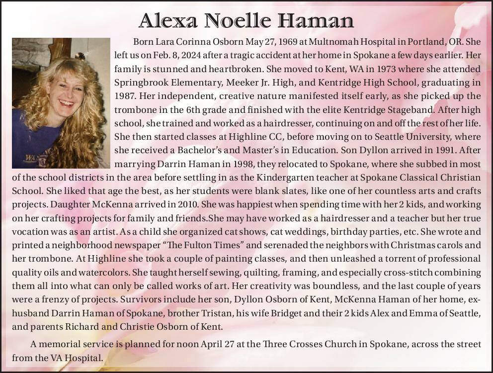 Alexa Noelle Haman | Obituary