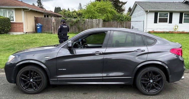 The Puget Sound Auto Theft Task Force recently recovered this stolen BMW X4 in Kent in the 23600 block of 105th Place SE. COURTESY PHOTO, Puget Sound Auto Theft Task Force