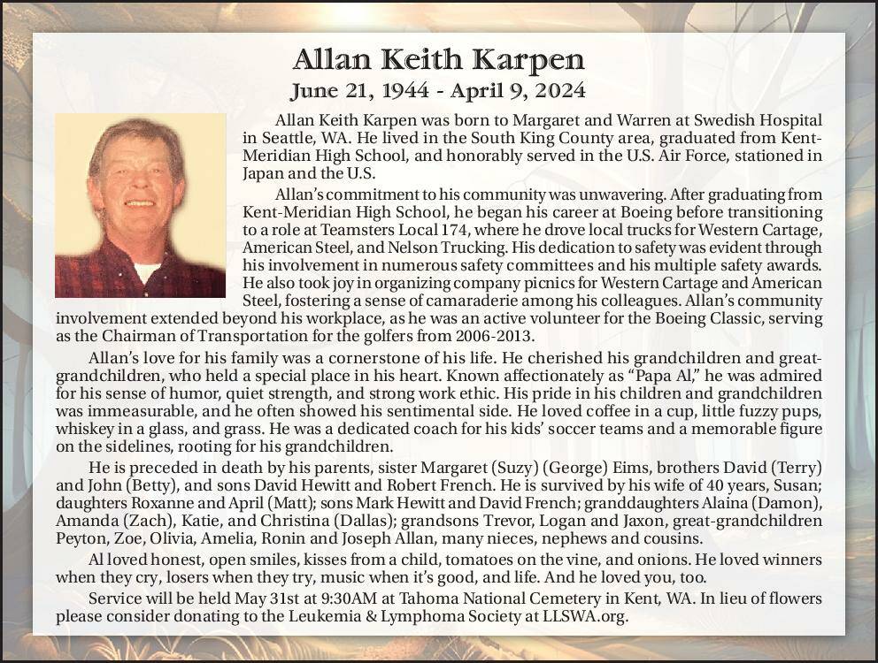 Allan Keith Karpen | Obituary