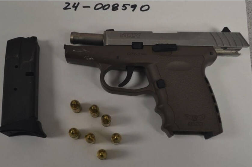 A firearm retrieved from the suspect’s vehicle. Photo courtesy of Washington State Patrol