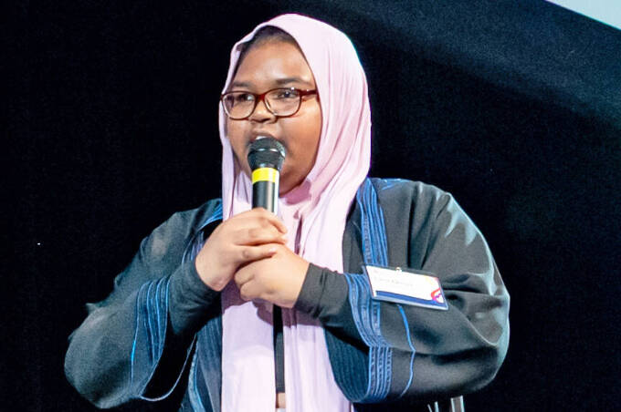 Sara Akmel, of Kent and Mill Creek Middle School, placed second in the National Civics Bee Washington State Championship June 21, 2025 at Olympia High School, hosted by the Association of Washington Business. COURTESY PHOTO, Brian Mittge/Association of Washington Business