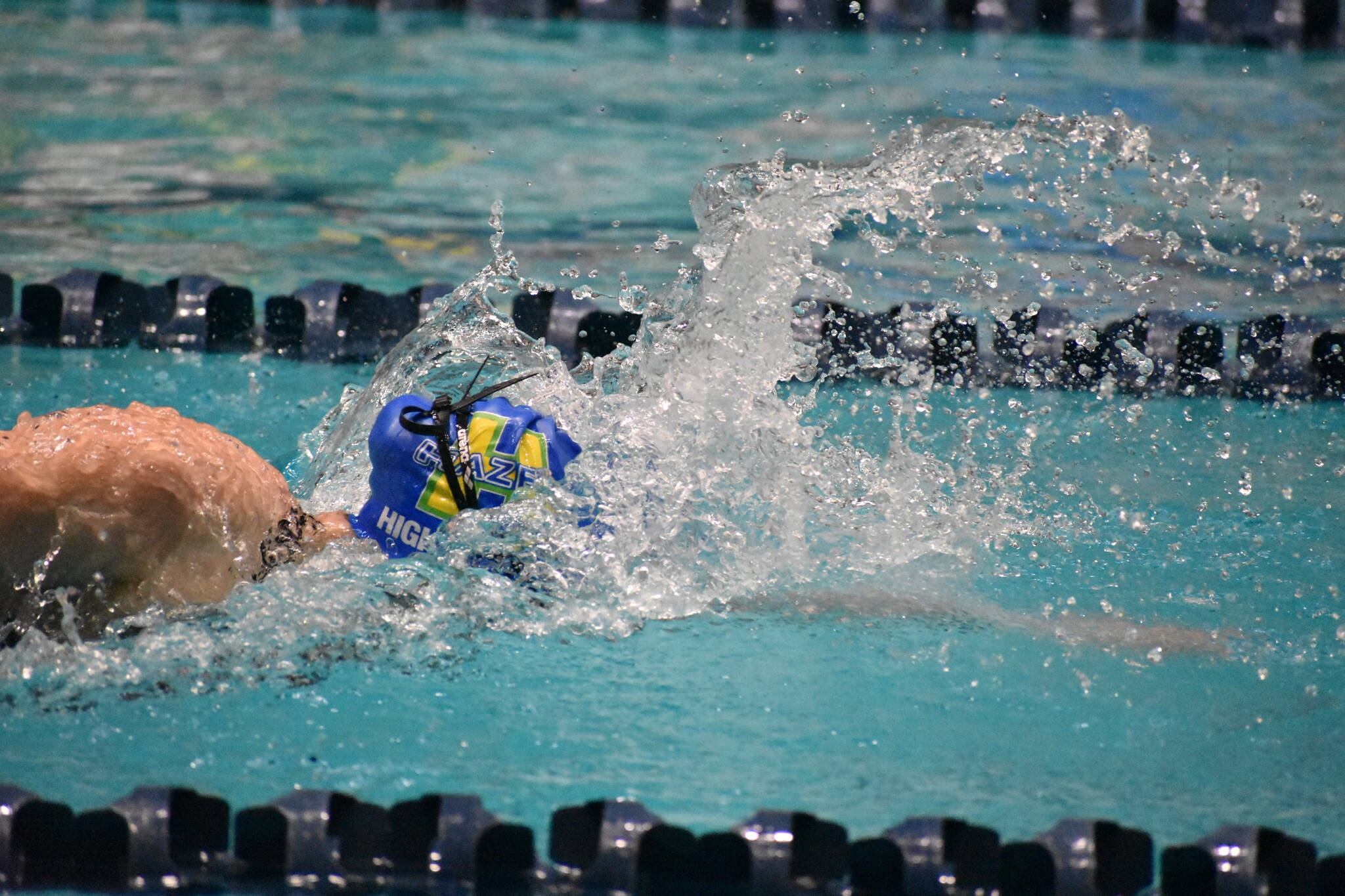 Molly McCorriston of Hazen swims en route to her state title. Ben Ray / The Reporter