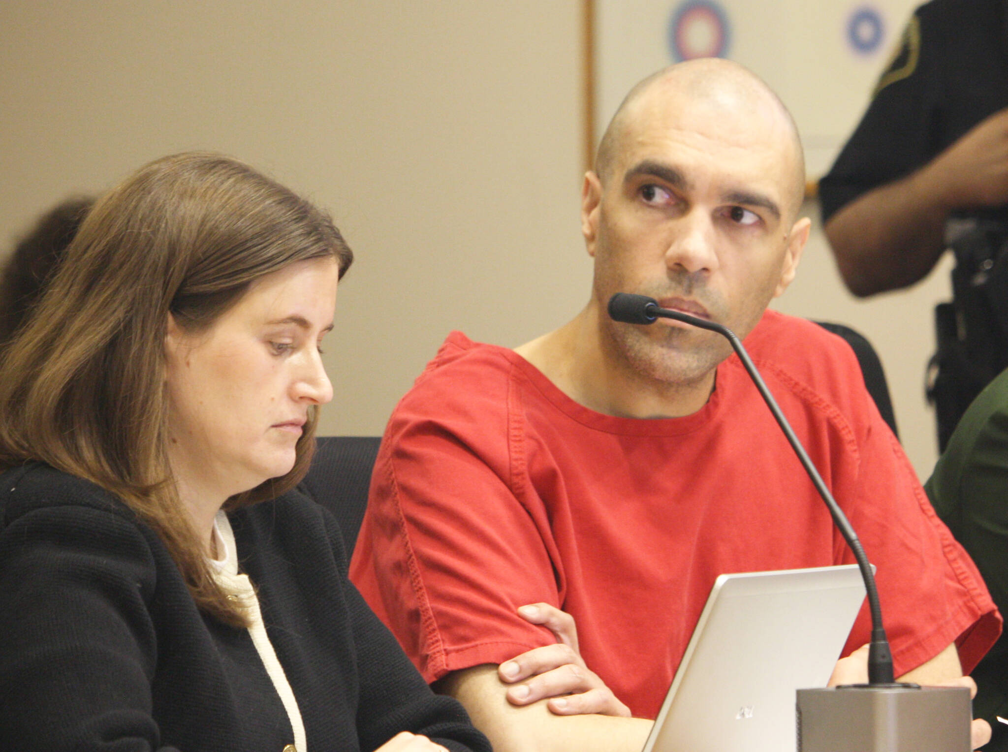 William Phillip Jr. with public defender Kaitlyn Aiken during his Dec. 19 sentencing at the Maleng Regional Justice Center in Kent for the 2010 Auburn murder of Seth Frankel, a city of Kent employee. STEVE HUNTER, Kent Reporter