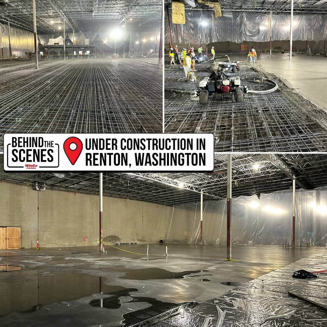 A photo of construction at the future Renton WinCo Foods. Courtesy of WinCo Foods.