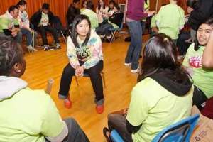 Kent Police Youth Council leader Lisa Pham critiques the group skits on responsibility during the ‘Game of Life’ on Tuesday