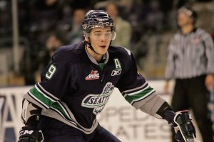 Seattle Thunderbird Justin Hickman takes a defensive stance