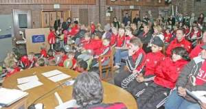 Kent Youth Soccer Association club players and family members came out to show their support to Mark Fremmerlid