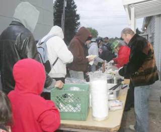 Several homeless people