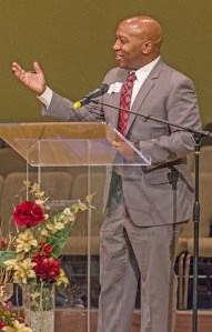 Kent School District Superintendent Calvin Watts speaks to the crowd at the KentHOPE fundraising dinner last Saturday.
