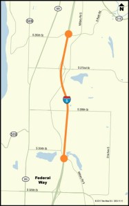 This project stretches more than three northbound miles from Military Road South to South 260th Street. In the area crews ultimately will replace concrete