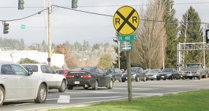 Traffic lines up along Willis Street near the Union Pacific tracks. The Kent City Council is expected to consider changes to its Transportation Impact Fee at its 7 p.m. March 1 meeting at City Hall.