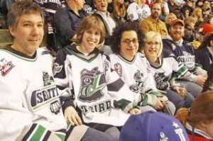 From left: Longtime Thunderbirds fans Joe Slagel