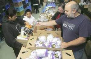 Kent Food Bank volunteers Michael Frydenlund