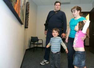 Brian and Tina Whitby take their children Christopher