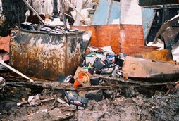 Abandoned batteries shown in 2003 at the old Japanese Auto Wrecking site in Kent along South 262nd Street.
