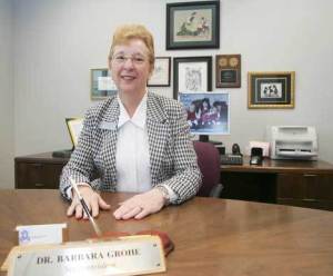 Kent Schools Superintendent Barbara Grohe greets visitors to her office. It won't be her office much longer - Grohe is about to retire after 10 years at the helm of her district.