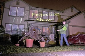 Tyler Phillips has designed a projector light show at his Kent home.