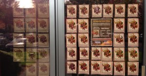 The Curran Law Firm in Kent displays paper turkeys as part of the Turkey Challenge fundraiser for the Kent Food Bank.