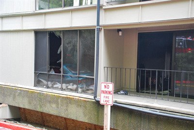 An apartment fire in Kent May 15 displaces a family. An infant was treated for smoke inhalation and released from the hospital.