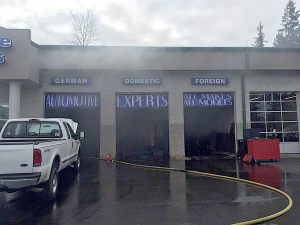 An explosion and fire injured one person on Monday morning in Kent at a auto repair shop in the 15300 block of Southeast 272nd Street.