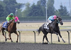 Noosito leads stable mate Del Rio Harbor to the wire Sunday in the $50