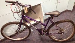 A car struck a girl on this bicycle Thursday