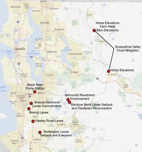 The King County Flood Control District has several levee projects underway this summer