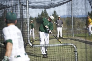 Danny Torlai connects with a ball during a Kentridge High practice on Monday.